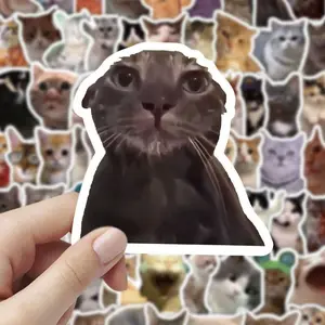 [Cat Sticker Pack] 100pcs Cute and Funny Cat Sticker Pack - Decorative Stickers, Adhesive Stickers, Trendy Instagram-Style Memes for Laptops, Suitcases, Computers, Chairs, Walls, Cabinets