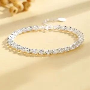 2026 Plated Phoenix Tail Bracelet for Women, Fashionable Silver Bangle, Niche Design, Simple and High-End Feel, Light Luxury Pure Silver Valentine's Day gifts christmas valentine birthday gift