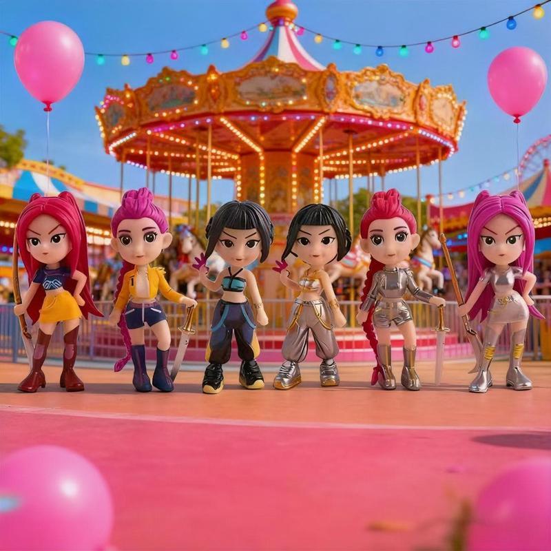 6-Piece KPop Figurine Set – Anime Model Toy Decorations, perfect for home collections and office desk display. An excellent gift choice for Boys and Girls