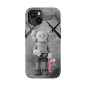 Retro Kaws Phone Case for iPhone, Kaws With Pink Doll Cover, Gift for Him, Gift for Her