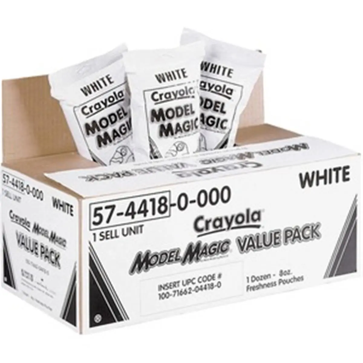 Crayola Model Magic Soft Easy-to-Use Sculpting Clay - White, 8 oz, 12-Pack, Certified AP Nontoxic, Noncrumbling Formula, DIY Handicraft Material, SKU CYO574418, Pottery Ceramics Toy