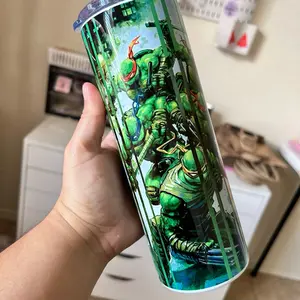 Ninja Turtle Tumbler 20 oz Stainless Steel with Metal Straw