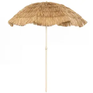 6FT Tiki Umbrella, Outdoor Hawaiian Style Patio Umbrella with 8 Ribs, Carry Bag, Outdoor Tiki Bar, Tropical Palapa