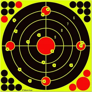 12x12 Inch Splatter Adhesive Targets Stickers Reactive  Targets with Yellow Effect for Outdoor Indoor  Practice (10/25/50 Pack)