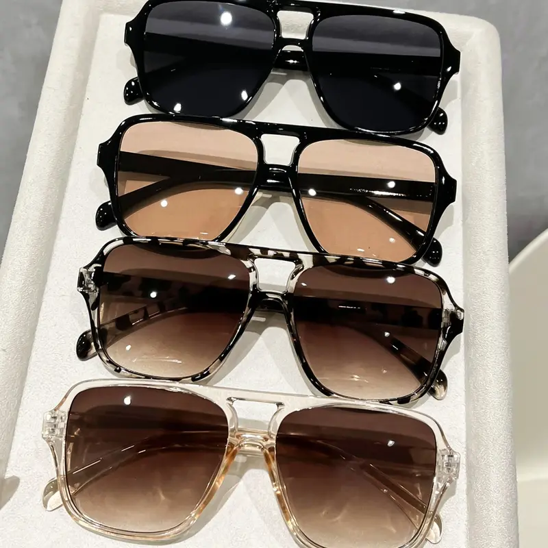 Elegant Women's Sunglasses Set, Plastic Sunglasses, Trendy Casual Sunglasses, Summer Trendy Sunglasses, Trendy Shades, Perfect for Beach, Camping and Street Photography, Ideal for Self-Driving Trips and Girls' Get-Togethers