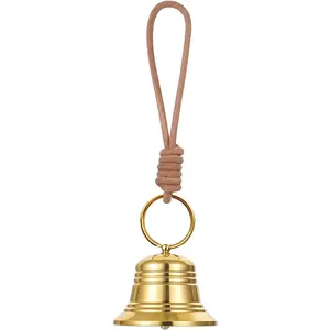 Small Brass Hanging Bell for Door Knob Decoration Vintage Small Hanging Bell for Door Knob Gold Brass Bells for Home Garden Decor Shopkeepers Bells on Rope Garden Decoration