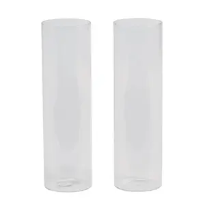 Clear Glass Cylinder Vases - 2 Pc.
