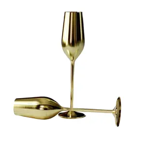 Unbreakable Stainless Steel Champagne Flutes (Gold) Set of 2 Drinkware Indoor
