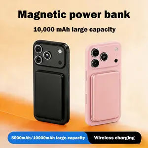 5000/10000mAh Magnetic Power Bank, WirelessPortableCharger, Fast Charging Battery Pack for iPhone17/16/15/14/13/12/Plus/Pro Max, Compact DeviceSmartphoneChargeable