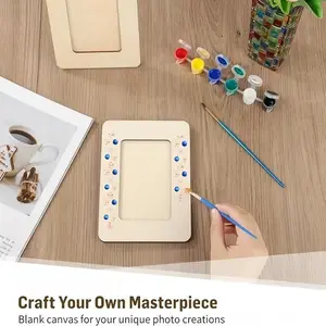 Wooden Picture Frames – 40 Pack Unfinished Wood Frames for Crafts, Blank DIY Rectangular Photo Frames for Tabletop Display, Paintable Wood Frames for 4x6 Photos, Bulk Wood Frames for Wedding Favors