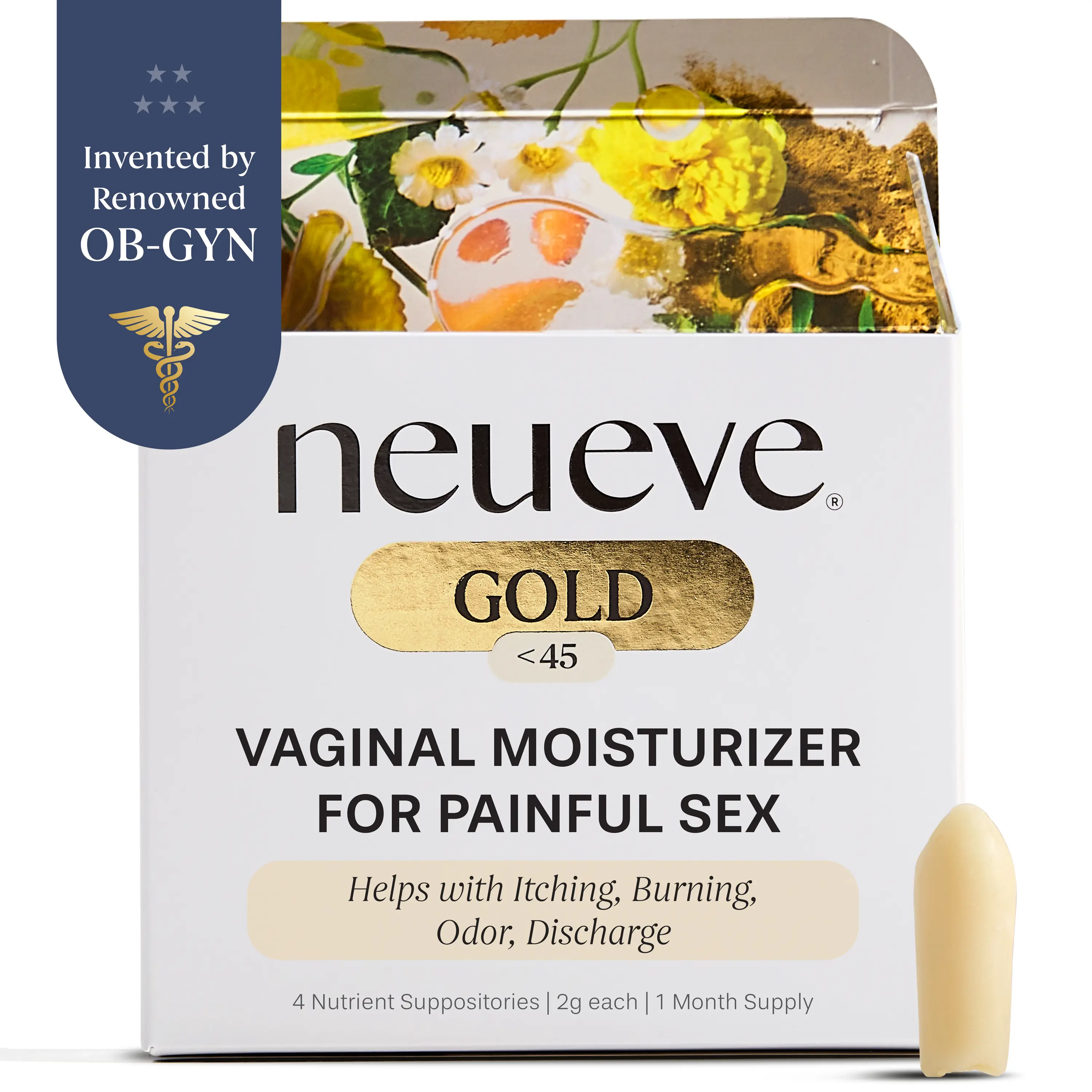 NeuEve Gold Feminine Moisturizer Pack with Coconut, Chamomile, Probiotic Remedy | For Atrophic Vaginitis, Vaginismus (Under 45)