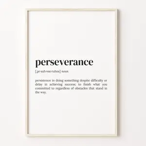 Perseverance Definition Print, Dictionary Poster, Quote Wall Art, Motivational Art, Motivational Quote, Success Quote, Gift Idea Poster Prints No Framed, Gifts For , Wall Decor, Wall Art Home Decor, Wall Posters