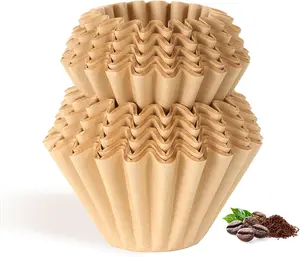 100 Count Unbleached Coffee Filters, 4-5 Cup Natural Basket Coffee Filter Paper for 5 Cup Coffee Maker, Small Coffee Travel Brewer, Single Serve Coffee Pot Velloray