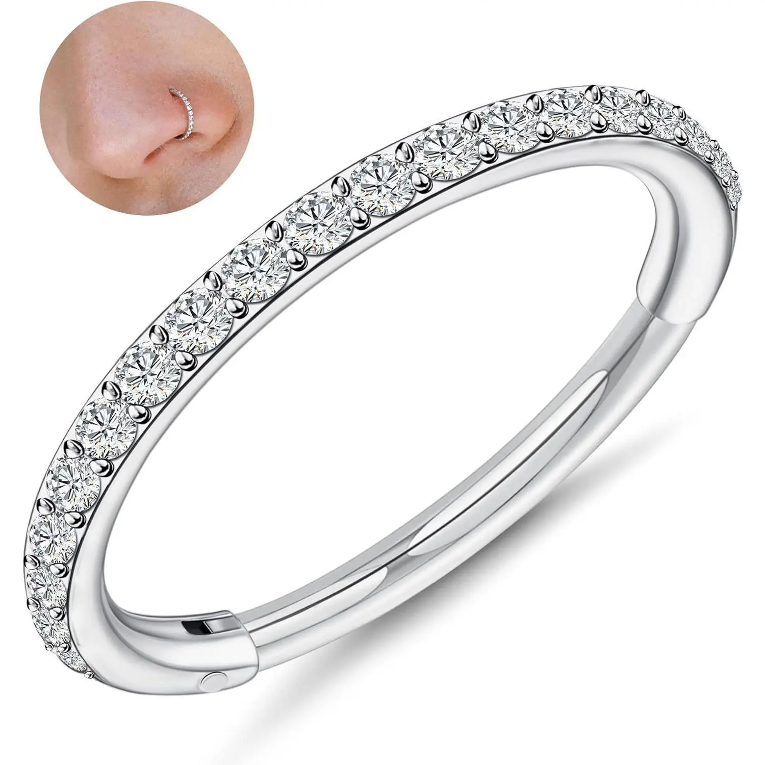 Silver - Clear CZ - 18G 6mm