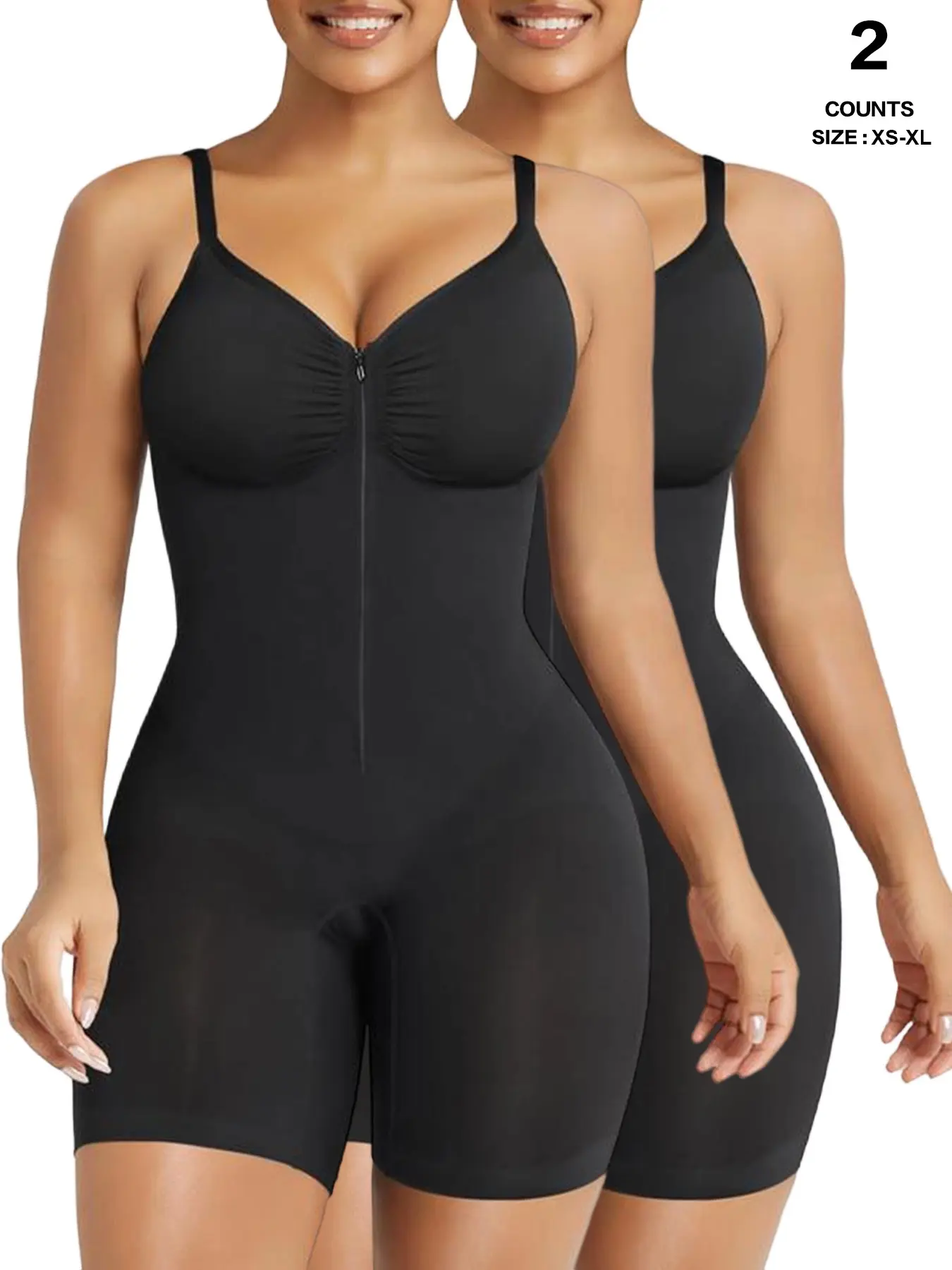 Shorts Bodysuit Vneck for Women Underwear Tummy Control Adjustable Straps Fit High Stretch Shapewear Seamless Smooth Sexy Butt Lifting Workout Bodycon One Piece Short Jumpsuit
