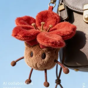 Cute and Exquisite Cotton Flower Plush Pendant Cartoon Doll Perfect Gift for Friends Birthdays Adorable Accessory