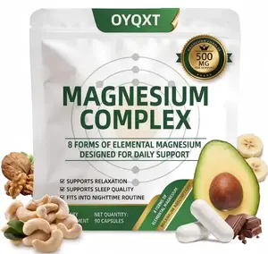 OYQXT 8 in 1 Magnesium Complex | 500mg for Better Sleep & Relaxation500mg Magnesium Complex Supplement - 90 CaTired of Waking Up Tired? Try This 8-Form Magnesium Tonightpsules