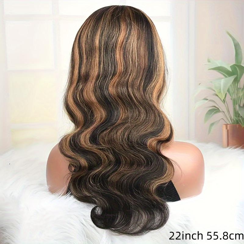 1pc Unisex 26 Inch Body Wave Lace Front Wig, 5x5 Glueless, Pre Plucked with Baby Hair, 200% Density, Sports Style, Black & Honey Blonde Ombre, 1b/30 Balayage Wig for Women