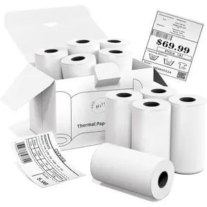 10 Rolls Mini Thermal Printer Sticker Paper,Thermal Sticker Paper 50 X 3.5m,Compatible with  inkless Mini Receipt Printers eg PeriPage A6, TP6S Portable Pocket Printer