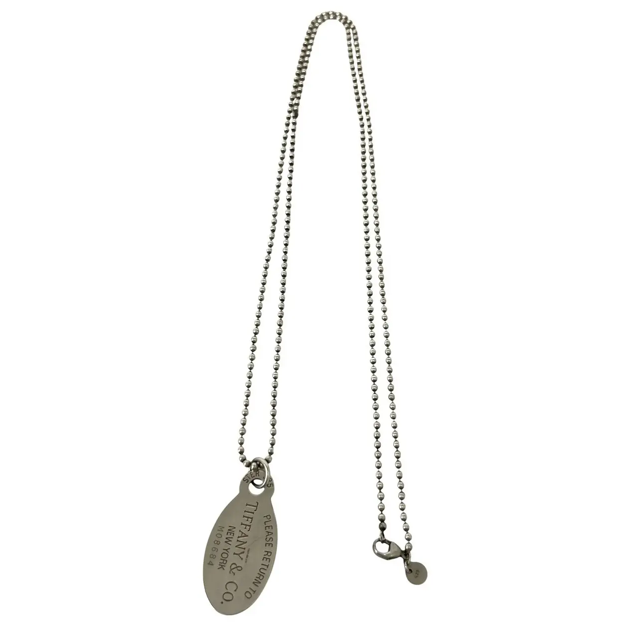 Pre-owned Tiffany & Co. Sterling Silver 925 (Ag925) Small Leather Goods TIFFANY&Co. Return to Tiffany Silver Necklace