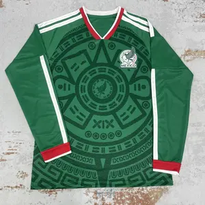 2026 Mexico National Team Home Long Sleeve Soccer Jersey Fans Version Football Jersey