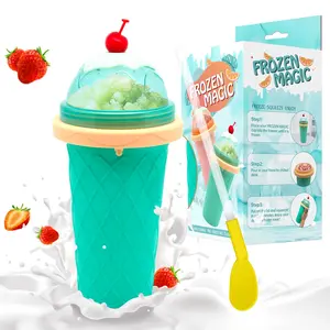 Slushie Cup, Smoothie with Lids & Straws, Slushy Cup for Juices, Milk and Ice Cream Make, Portable Frozen Magic Slushie Cup Maker, Friends and Family