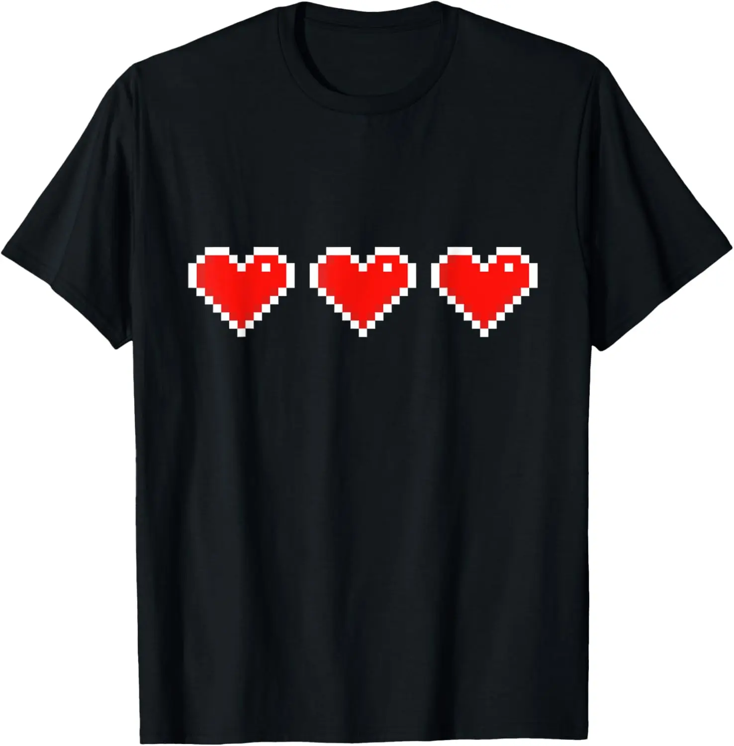 Old 8 Bit Heart Arcade Retro Pixel Gamer Valentine's Day T-Shirt Pure Cotton Graphic Tees Menswear Top: Gifts for Men & Women