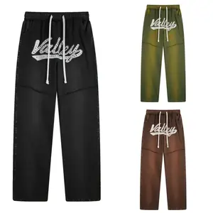 Rhinestone "Valley" Slogan Baggy Sweatpants| Vintage Washed Y2K Bling Streetwear Joggers| Unisex Hip Hop Sweats for Men Women Summer Festival Edgy OOTD
