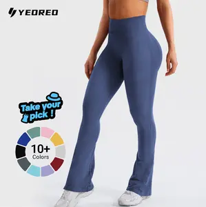 YEOREO Mini Flare Leggings Womens Workout Butt Lifting Legging Hidden Scrunch Seamless Impact Lilliean Yoga Pants