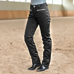 Women's Horze Black 'Adeline' Silicone Winter Insulated Breeches