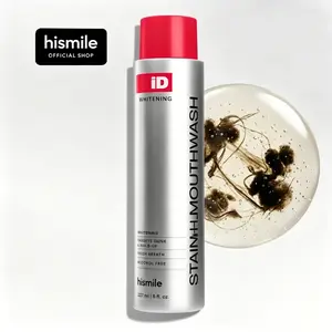 Hismile iD Stain Whitening Mouthwash for White Teeth, Freshens Breath with Essential Oils 237ml