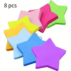 Creative pentagonal star shaped self-adhesive reusable sticky note - multi-purpose strong adhesive note and message sticker.