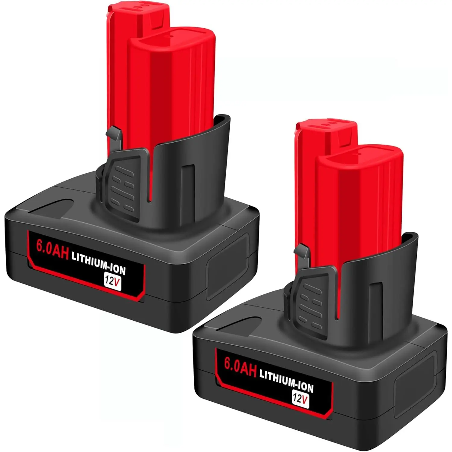 2-Pack Milwaukee M12 Series 6.0Ah Lithium-Ion Compact Power Tool Batteries, 12V Replacements with Constant Voltage Circuit, Cells for Uninterrupted Workflow