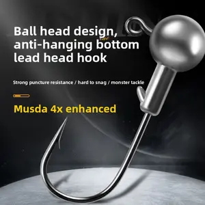 Summer Essentials 50Pcs Lead Head Hooks Ned Hooks Soft Bait Fishing Lures Blood Groove Upward Hooks Micro Fishing Hooks for Freshwater and Saltwater Casting Jigs Bass Trout Pike Fishing