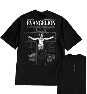 Evangelion Graphic T-Shirt 100%Cotton Oversized Shirt unisex Y2k anime clothes Men Short Sleeve O-Neck Fashion Selling Popular
