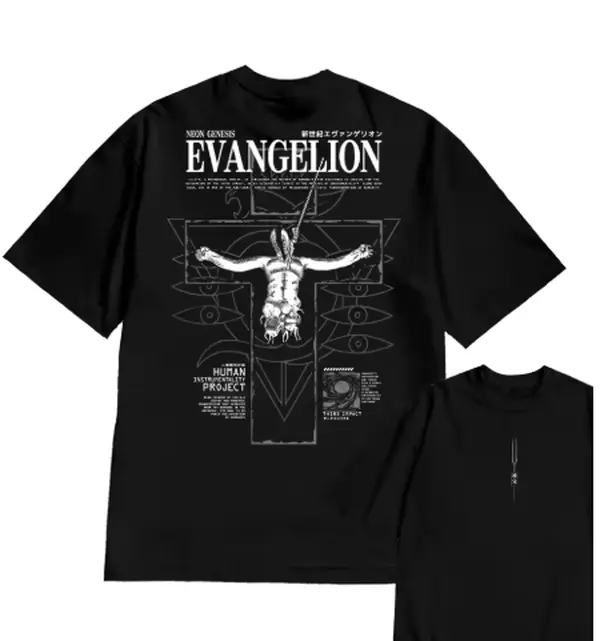 Evangelion Graphic T-Shirt 100%Cotton Oversized Shirt unisex Y2k anime clothes Men Short Sleeve O-Neck Fashion Selling Popular