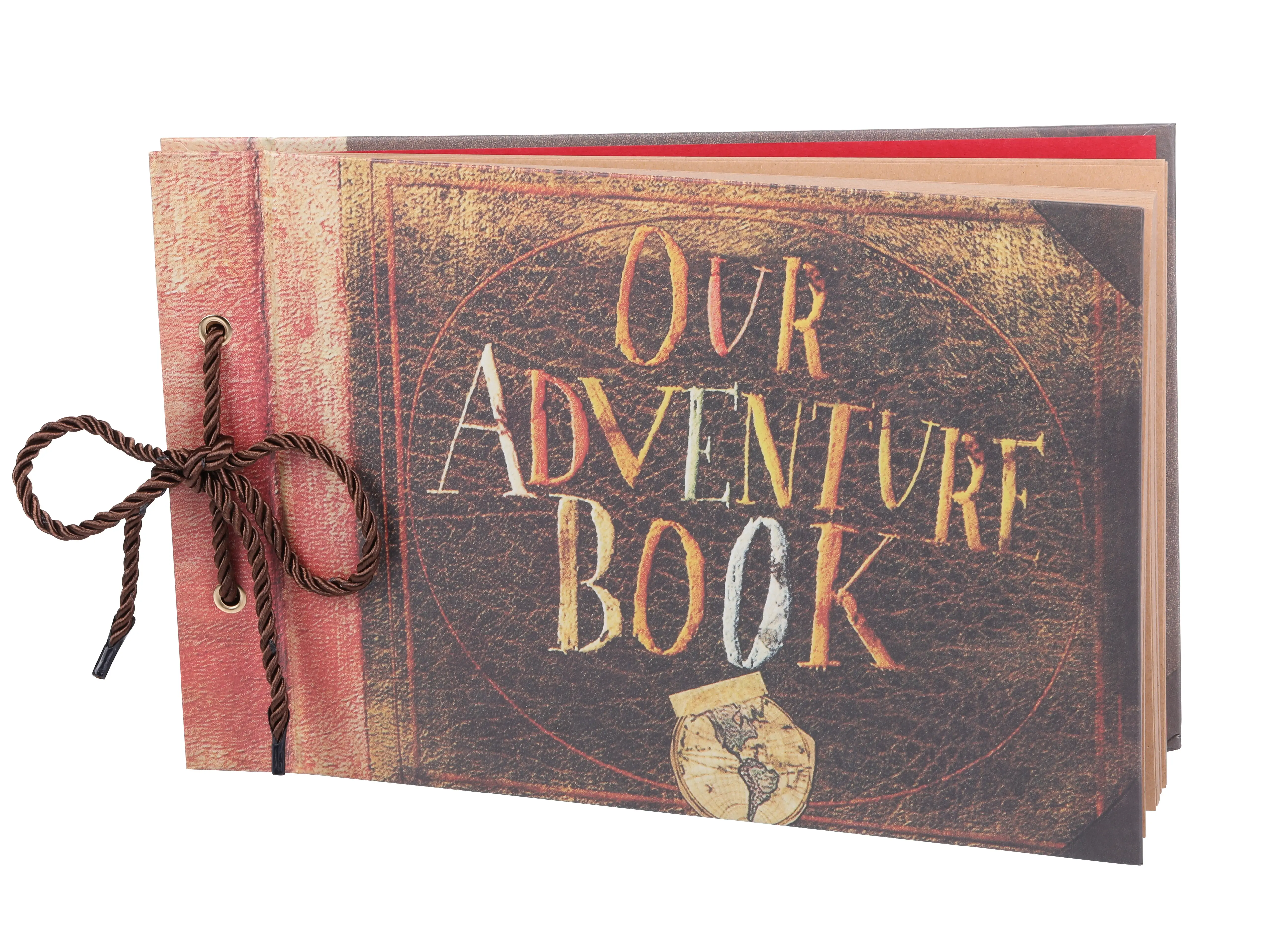 Our Adventure Book, Scrapbook Photo Album, Embossed Words Hard Cover Movie Up Travel Scrapbook for Anniversary, Wedding, Baby Shower, Travelling