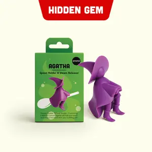 OTOTO Agatha Spoon Rest - Witchy Kitchen Gadget, Adorable Silicone Purple, Heat-Resistant, Food-Grade, BPA-Free, Perfect Gift for Foodies & Home Cooks | TikTok Must-Have | Funky Kitchen Supplies | Kitchen Accessories