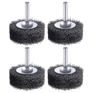 Swiilpo 2 Inch Wire Wheel Brush Wire Wheel Brush for Drill Attachment,Rocaris 4 Pack Heavy Duty Wire Brushes Removal Paint Rust & Corrosion, 0.0118" Carbon Steel Wire, 1/4in Shank, 20000RPM,By Quesear