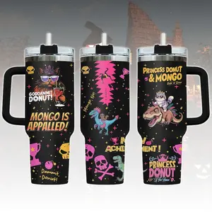 Ver 2 Princess Donut And Mongo 40oz Tumbler, Dungeon Crawler Carl Stainless Tumbler, Fantasy Book Drinkware Tumbler, Bookish Tumbler