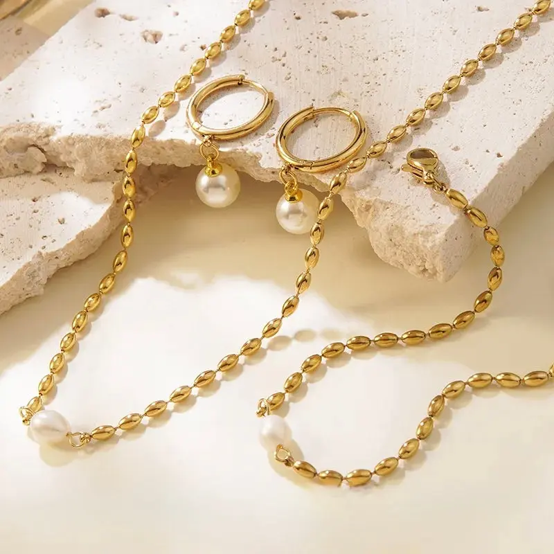 Pearl Harmony Jewelry Set 18K Waterproof