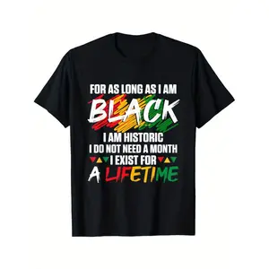 Bold Statement, Men'S Black History Month Celebration T-Shirt - 100% Cotton, Casual Fit with Vibrant "I AM HISTORIC" Print, Machine Washable - Perfect Gift for Men