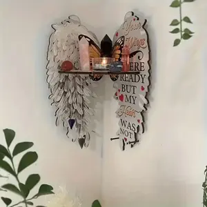 Bohemian Style Antique Angel Wing Corner Shelf, Valentine's Day Decoration for Home, Bedroom, Living Room, Bathroom