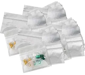 Pill Pouch Bags - (Pack of 600) 3" x 2.75" - BPA Free, Poly Bag Disposable Zipper Pills Baggies, Daily AM PM Travel Medicine Organizer Storage Pouches, Best Clear Reusable with Write-on Labels