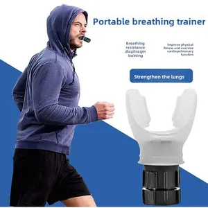 Portable mouthpiece-type lung capacity trainer for COPD function enhancement, breathing trainer, exercise trainer