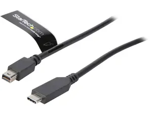 StarTech.com CDP2MDPMM6B 6ft / 2m USB-C to Mini DisplayPort Cable - 4K 60Hz - Black - USB 3.1 Type C to mDP Adapter (CDP2MDPMM6B)