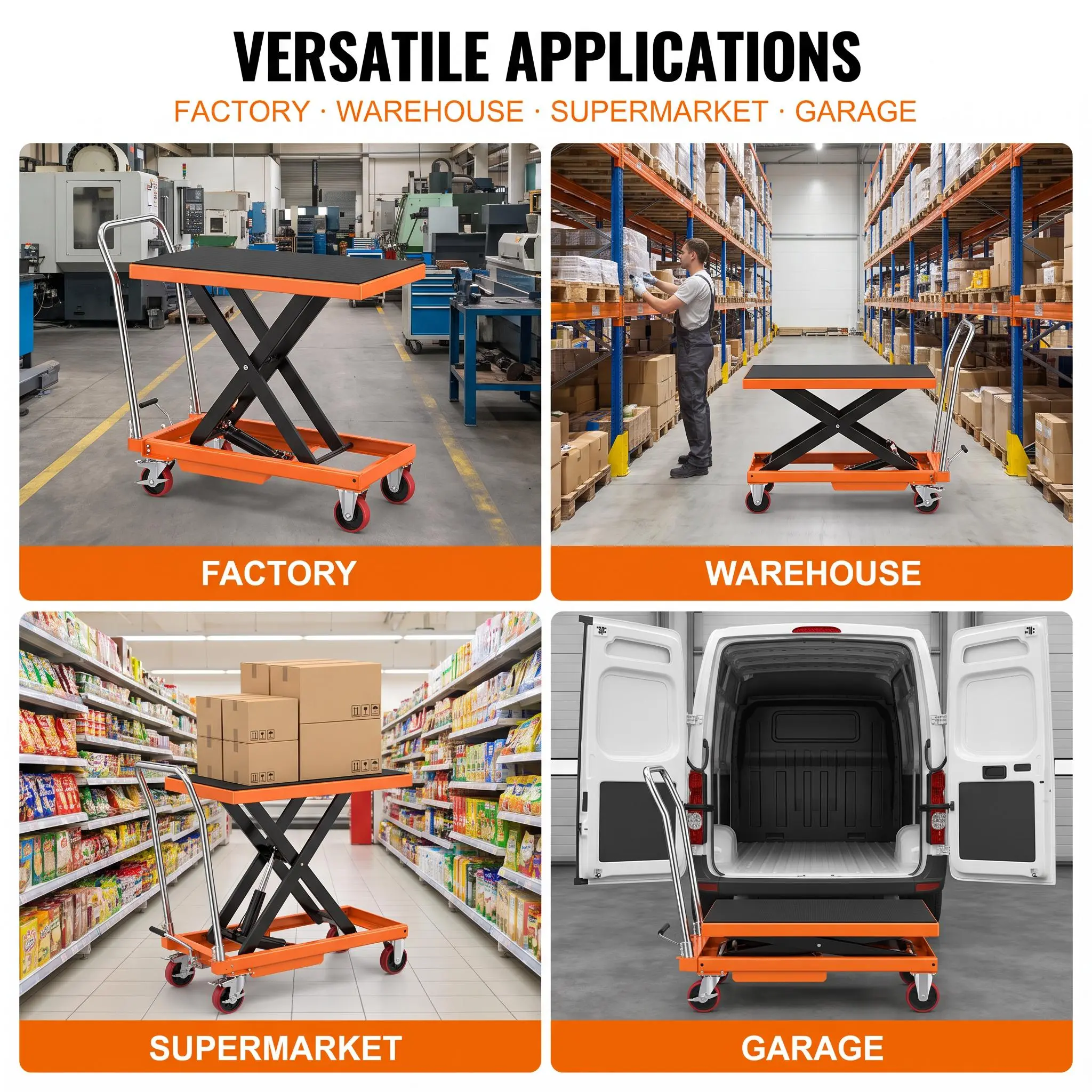 【Garvee】1100lbs Hydraulic Lift Table Cartwith  500lbs, and 330lbs Capacities, Manual Double Scissor Lift Table with Foot Pedal Pump, 50" Max Lifting Height, Locking Casters and Non-Slip Platform for Warehouse, Workshop & Garage,toolupgrade
