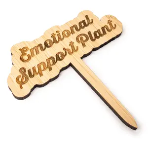 Bamboo Premium Stake Signs - Emotional Support Plant