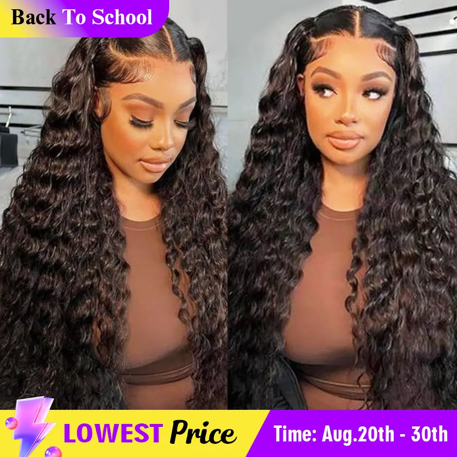 【HOT】FORGIRL FOREVER 13x6 Water Wave Lace Frontal Wig 180% Density Straight Human Hair Lace Front Wig Pre plucked Deep Curly Wave Wig For Women #SohoChic #TikTokShopBackToSchool
