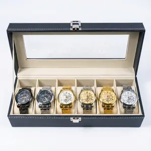 6-Piece Men's Watches Set with Stylish Storage Case Versatile Collection for Party Business Gifts for Boyfriends Husbands Fathers